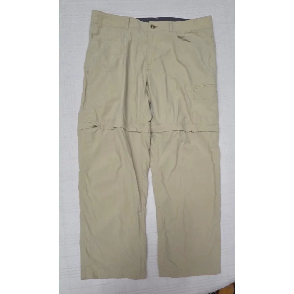 ExOfficio Insect Shield Hiking Pants Mens 36x30 Convertible Khaki Tan Nylon